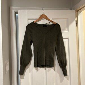 Gap Balloon Sleeve Ribbed V Neck Sweater